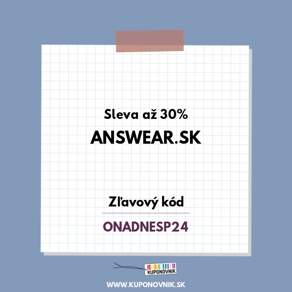 Answear.sk zľavový kód - Sleva až 30%