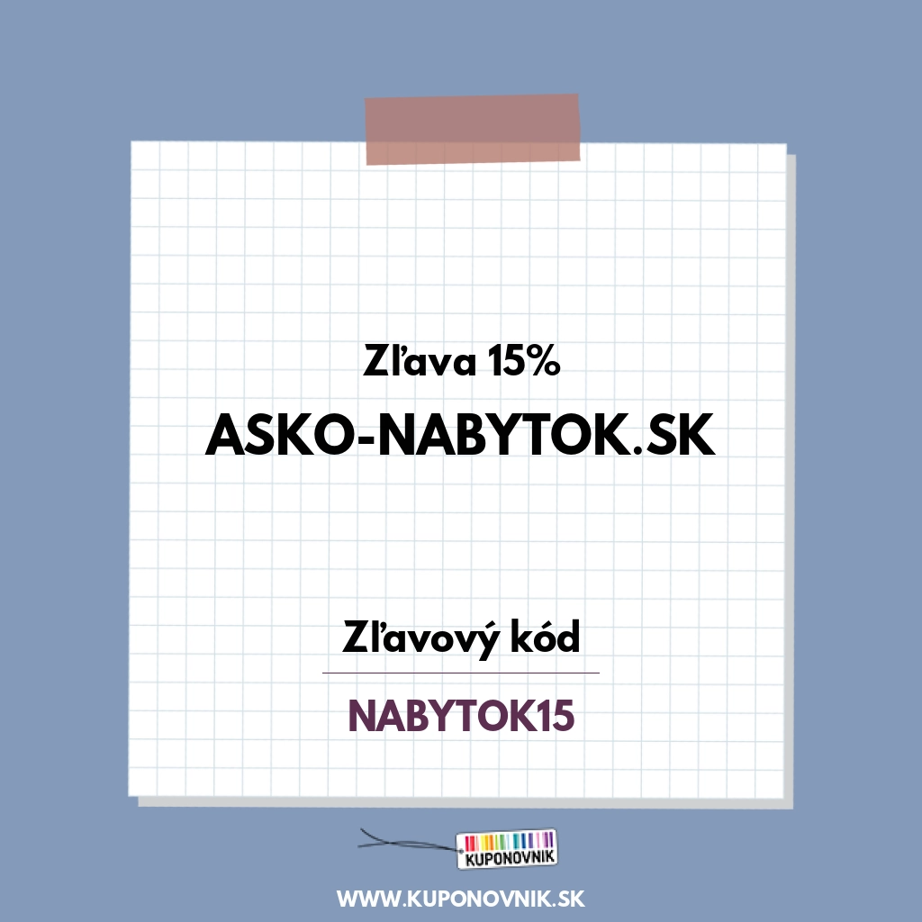 Asko-nabytok.sk zľavový kód - Zľava 15%