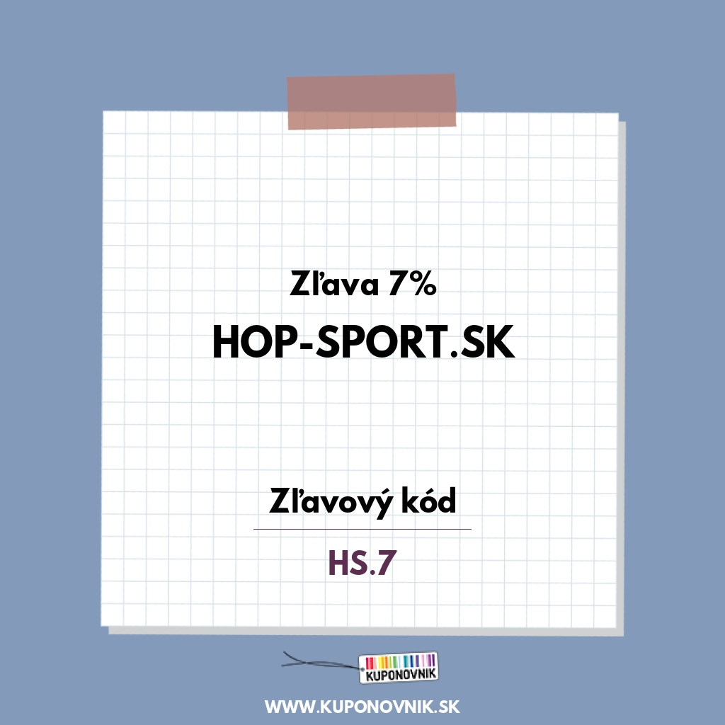 Hop-sport.sk zľavový kód - Zľava 7%