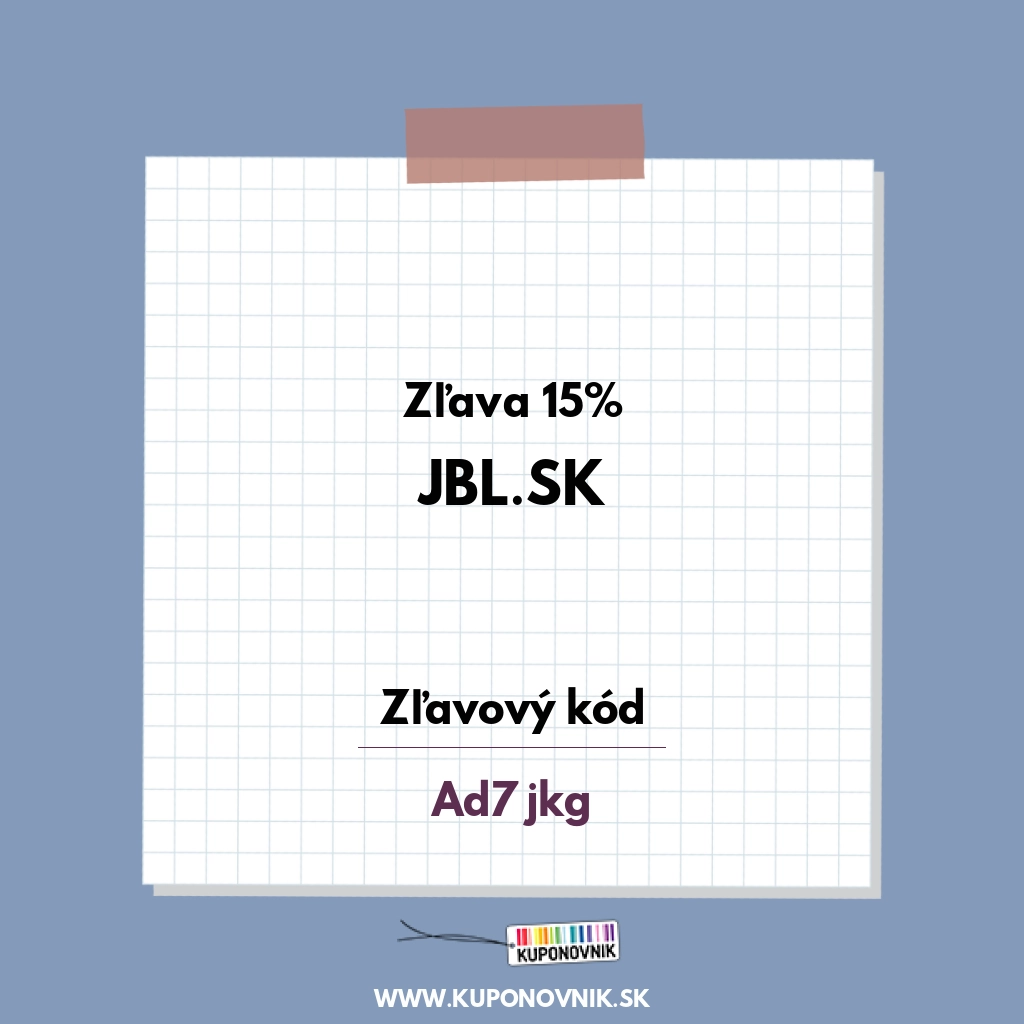 JBL.sk zľavový kód - Zľava 15%
