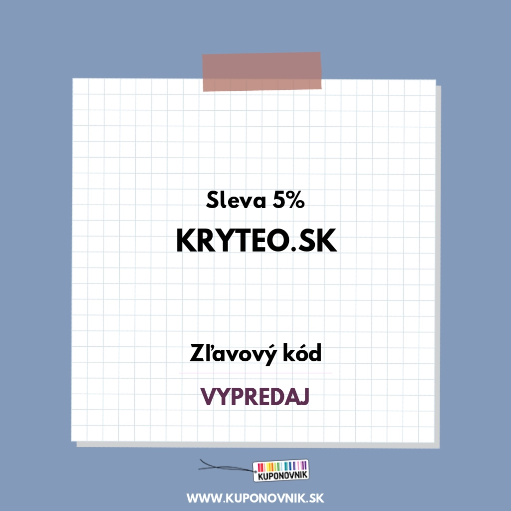 Kryteo.sk zľavový kód - Sleva 5%