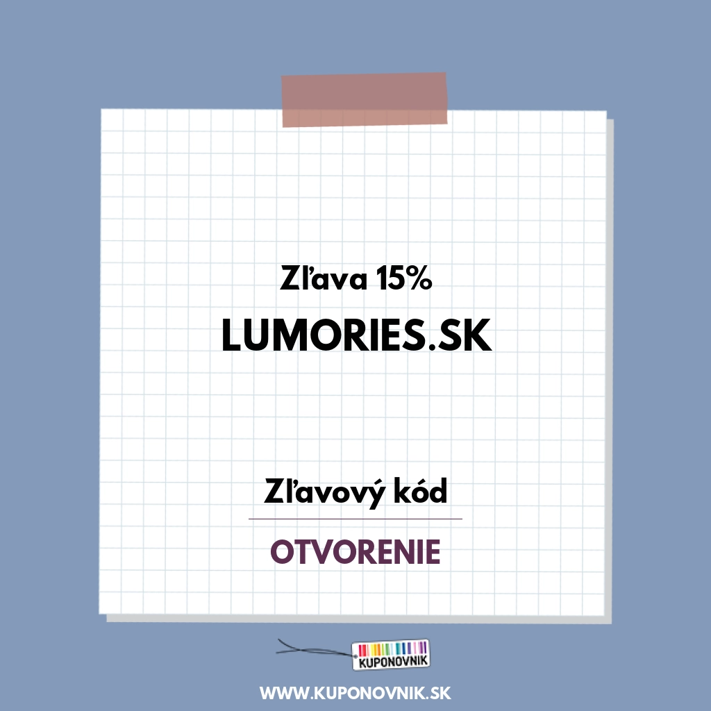 Lumories.sk zľavový kód - Zľava 15%