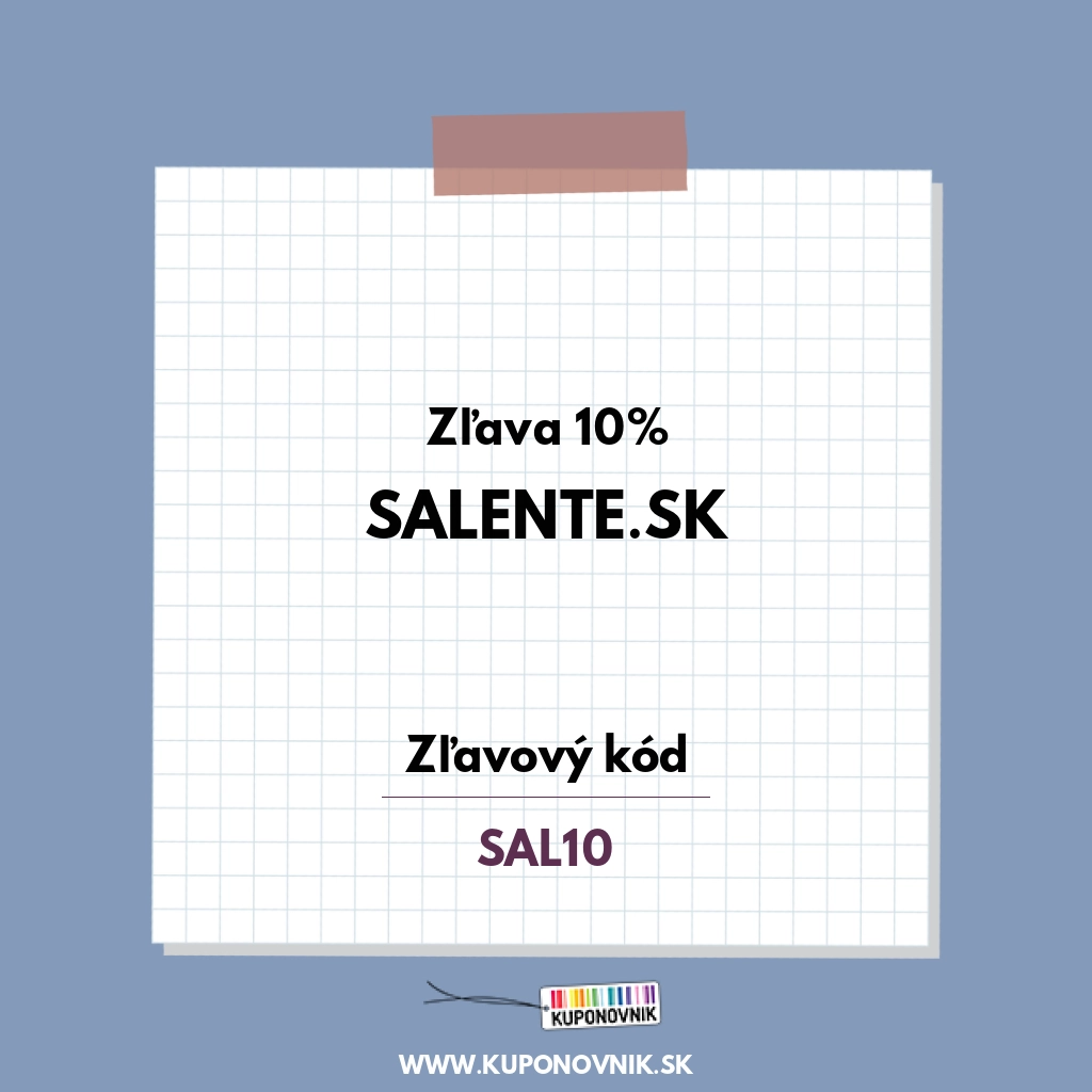 Salente.sk zľavový kód - Zľava 10%