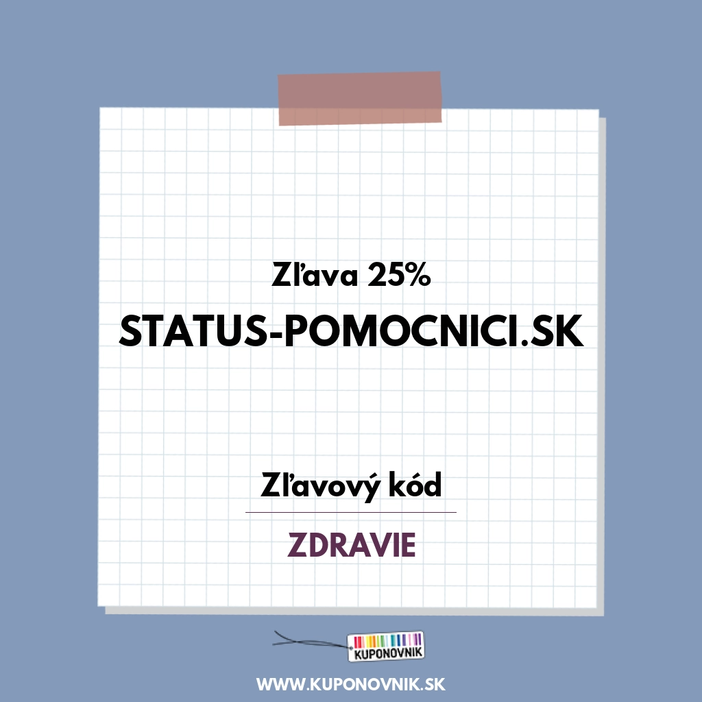 Status-pomocnici.sk zľavový kód - Zľava 25%