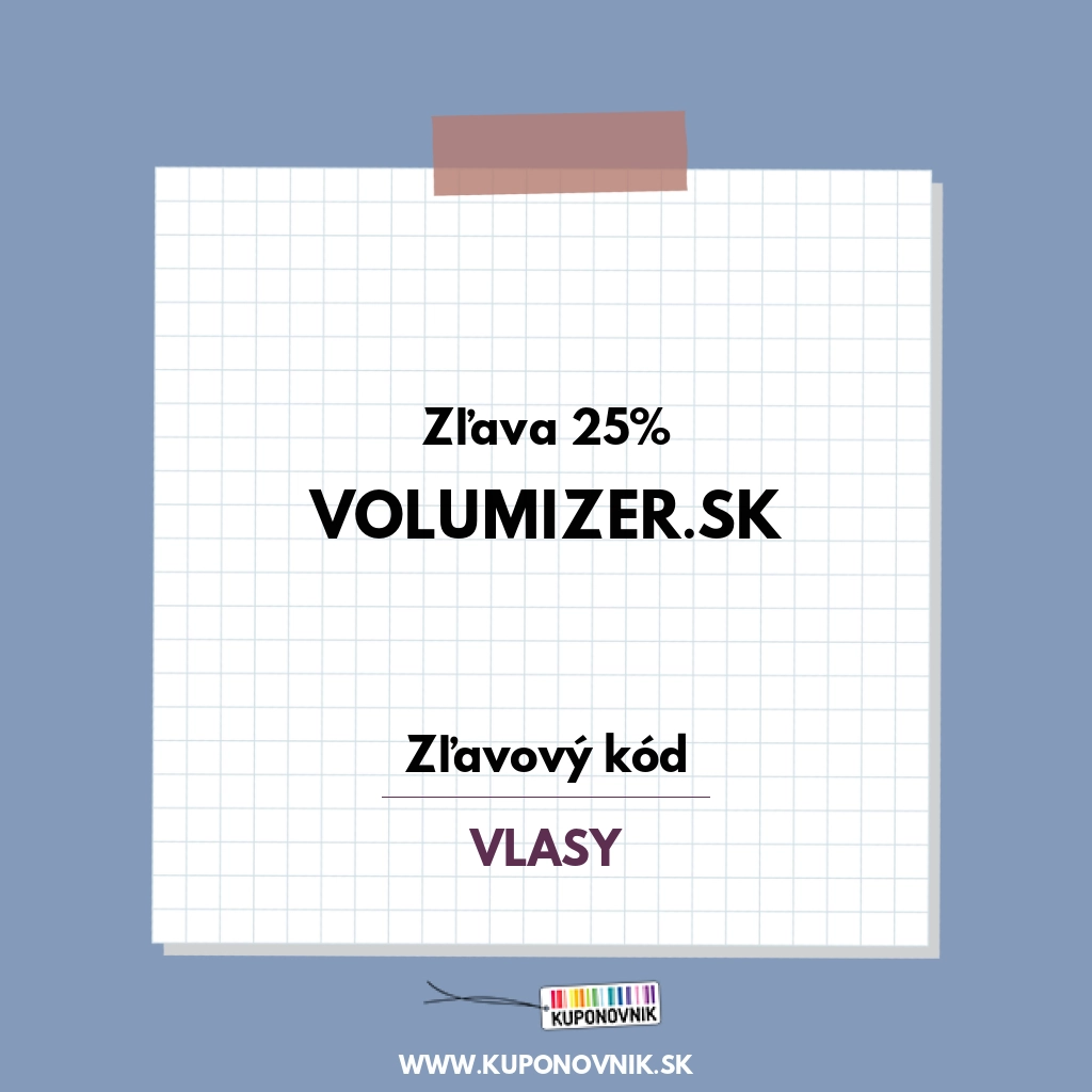 Volumizer.sk zľavový kód - Zľava 25%